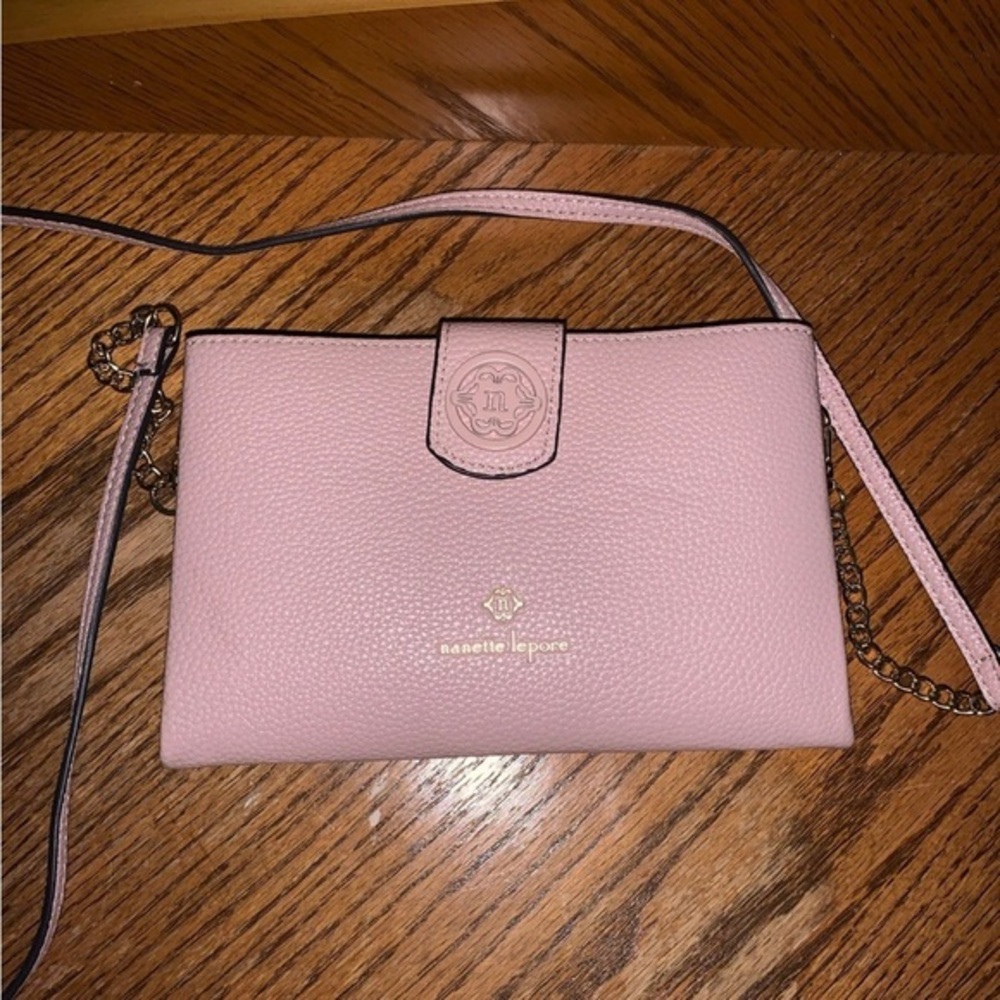 Nanette Lepore Francine Blush Pink Convertible Wallet on a Chain Crossbody